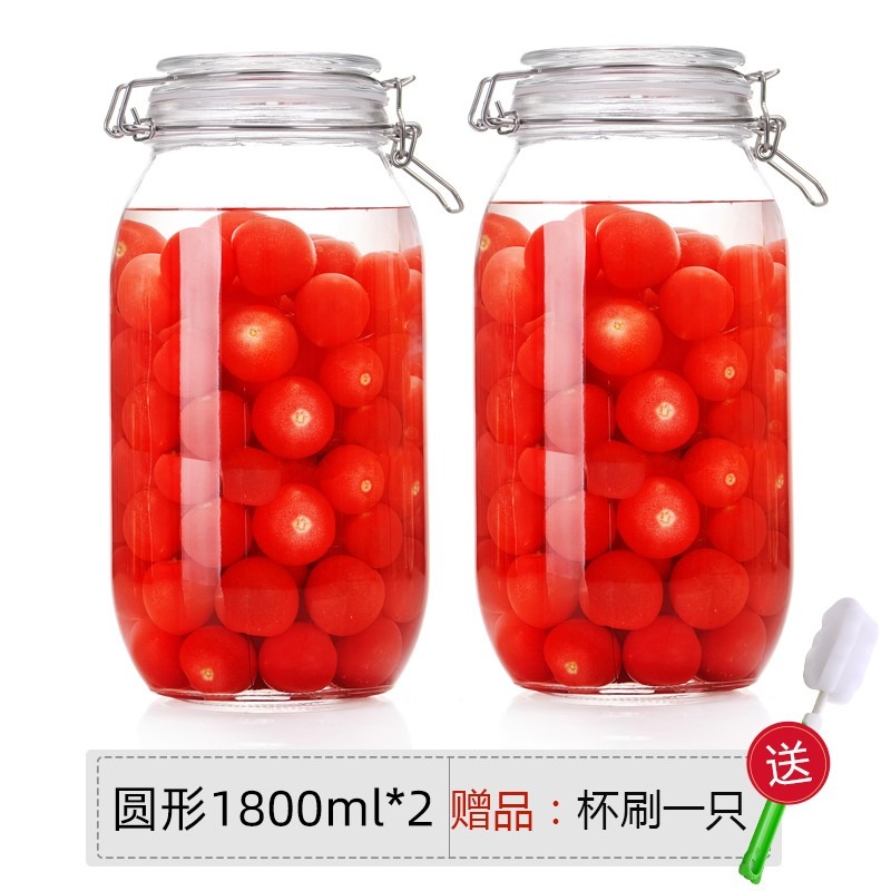 密封罐玻璃儲物罐子蜂蜜檸檬食品罐頭瓶醃製罐小泡菜壇子帶蓋瓶子-細節圖8