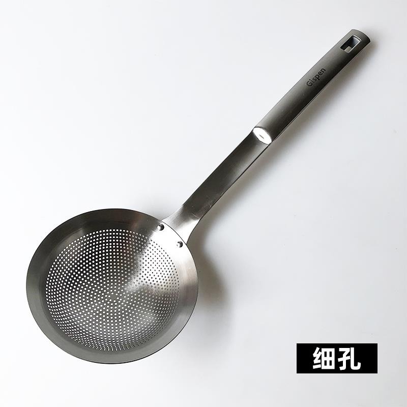 XMAN+庫存304不銹鋼漏勺一體成型油炸火鍋濾油勺廚房家用笊籬小號-細節圖9