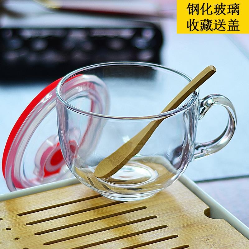 燕麥片碗馬克杯早餐杯玻璃可微波帶蓋勺便攜大容量日式咖啡甜品碗-細節圖3