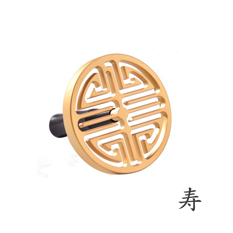 見素香坊 六釐米福祿壽喜篆 6cm香篆銅鍍金色黑檀木柄熱銷D600-1-細節圖8