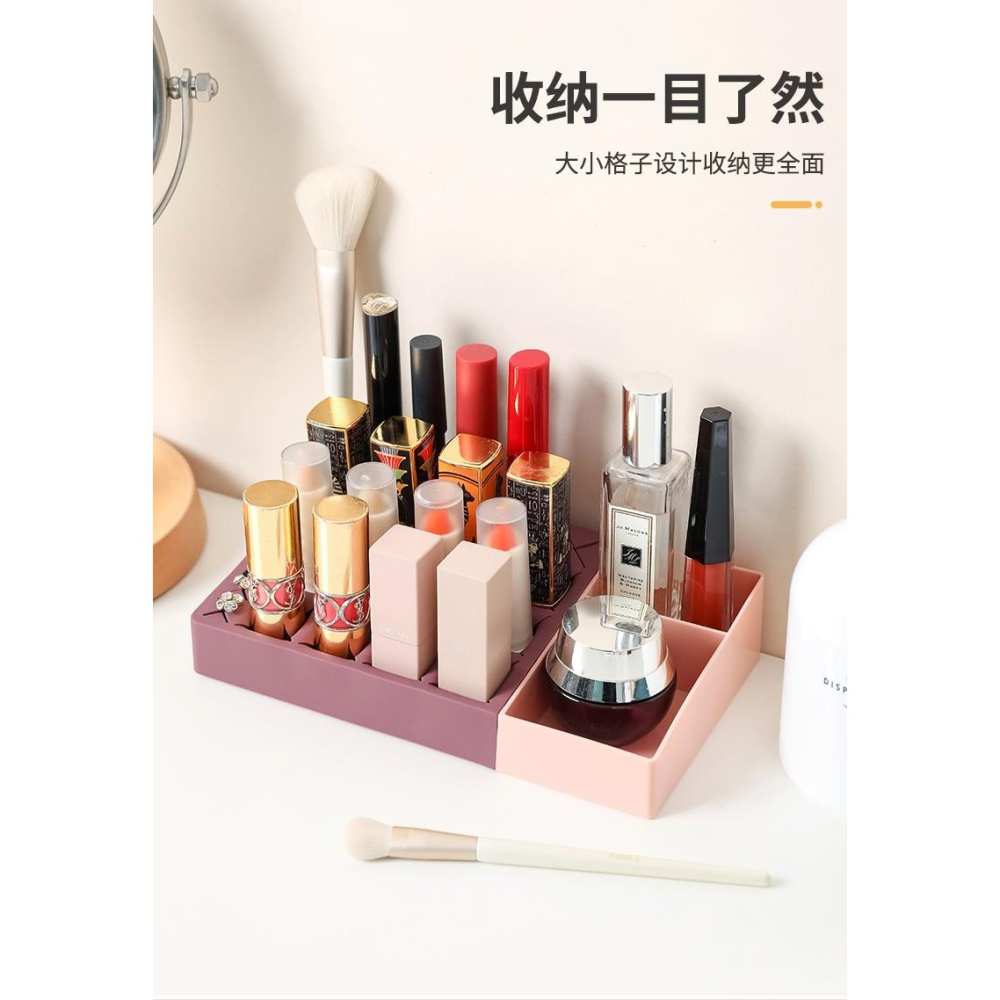 桌面口紅收納盒整理化妝品眼線筆脣膏插式置物架梳妝臺整理盒耳釘-細節圖9