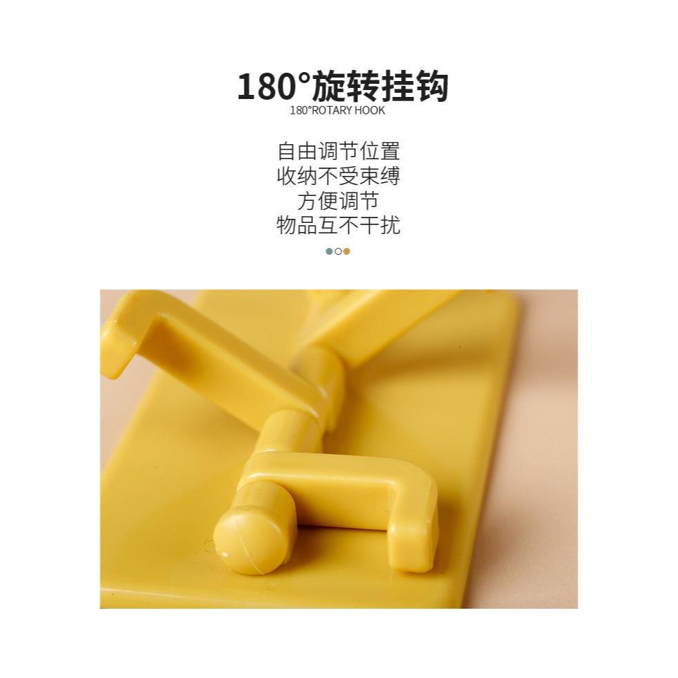 創意風琴掛鉤廚房壁掛免打孔門後掛衣鉤浴室墻壁旋轉強力無痕粘鉤-細節圖10