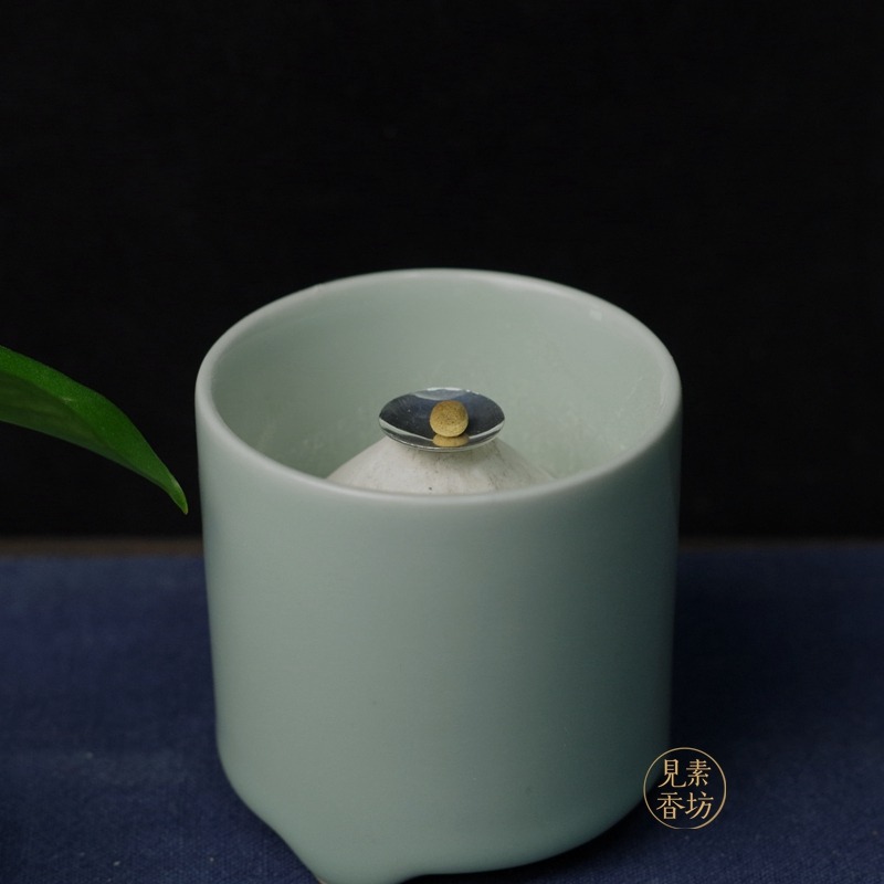 見素香坊督造 空薰銀葉片 銅鍍銀款香道配件傳統隔火薰香具包郵-細節圖3