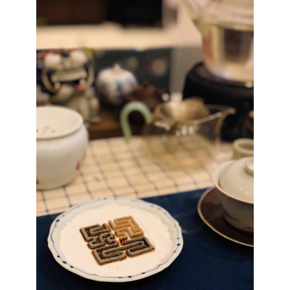 見素香坊熱銷 六釐米正方雙提耳銅香篆 6cm福祿壽喜香道用品印拓-細節圖2