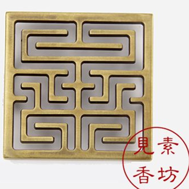 見素香坊熱銷 六釐米正方雙提耳銅香篆 6cm福祿壽喜香道用品印拓-細節圖9