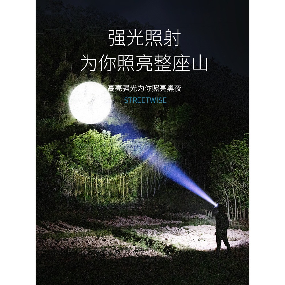 泛光頭燈強光充電頭戴式照明燈超長續航超亮52000釣魚專用夜釣燈-細節圖2