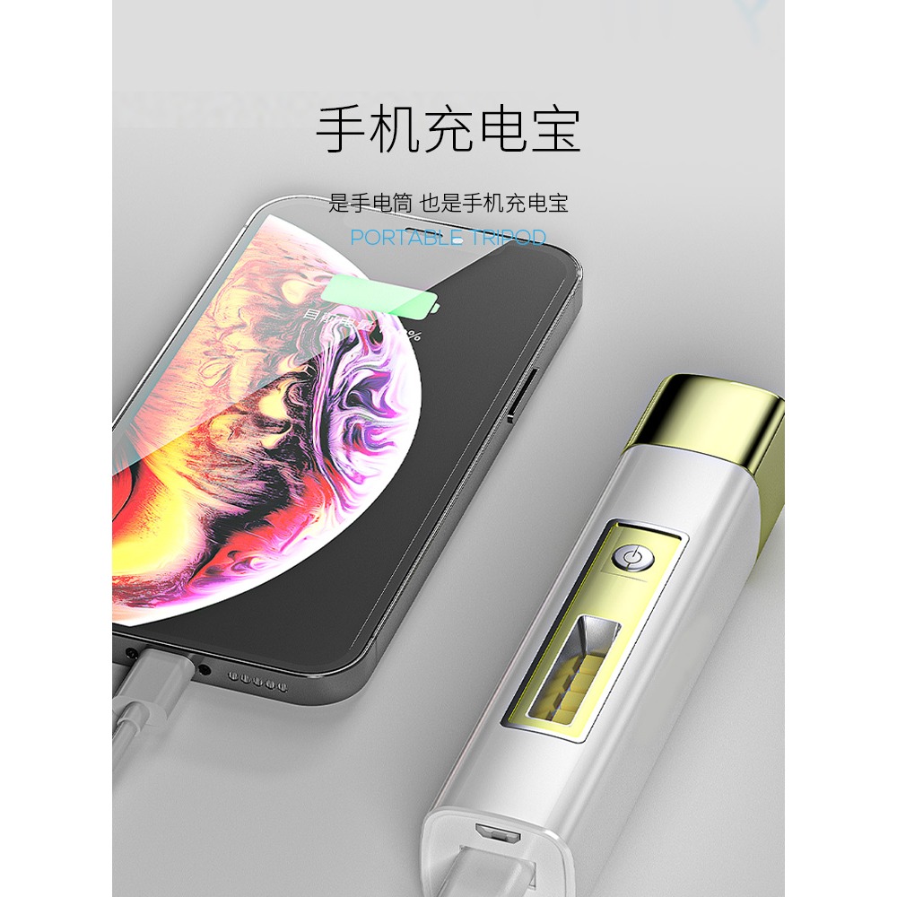 強光手電小迷你可充電小型家用便攜戶外超亮多功能遠射led氙氣燈-細節圖4