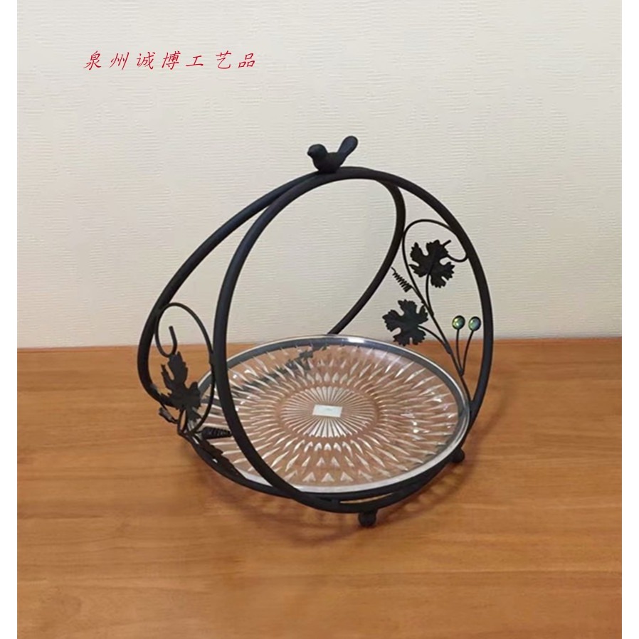 新款 鐵藝水果蛋糕盤 甜品臺西點心託盤 酒店自助餐廳展示託盤籃-細節圖3