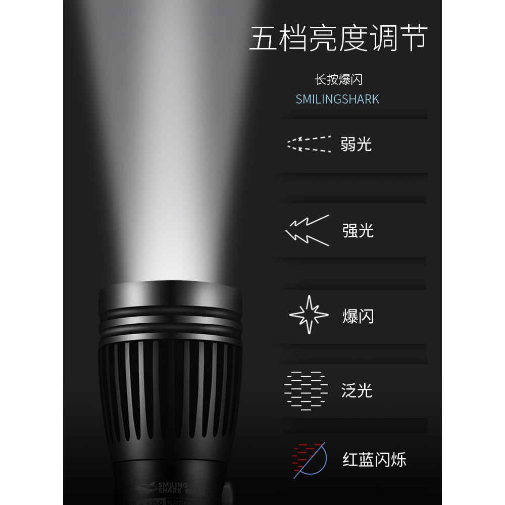 強光手電筒1000米小便攜家用迷你超亮遠射戶外戰術多功能氙氣燈-細節圖4