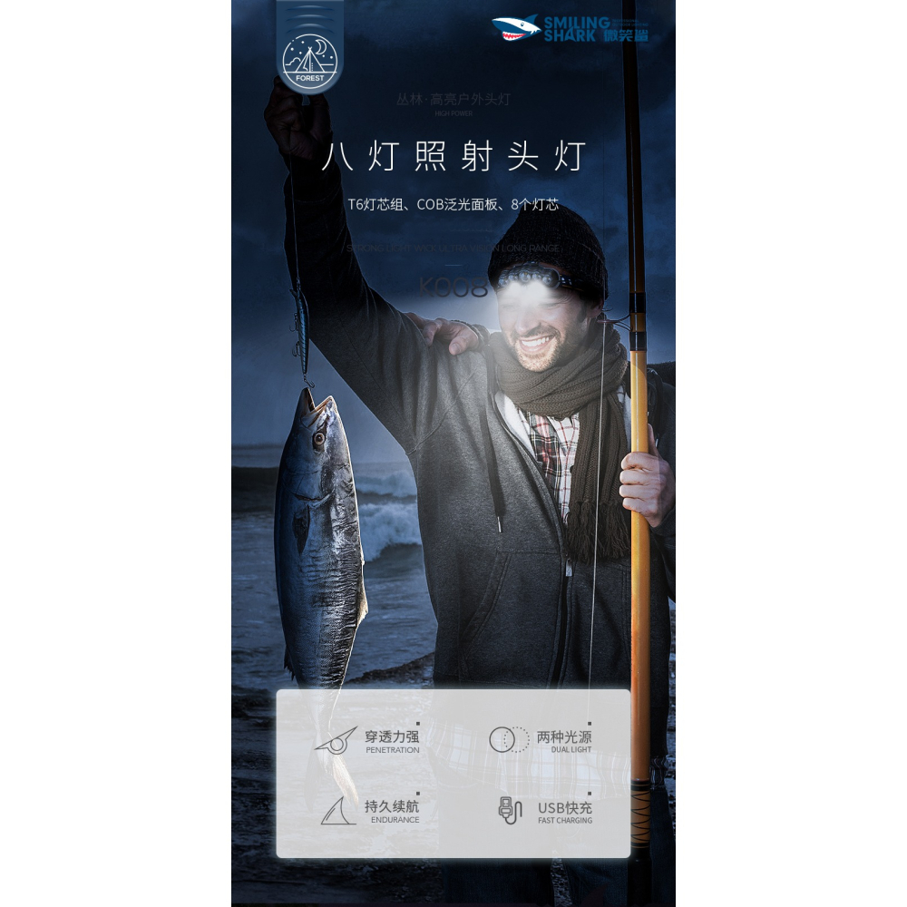 安全帽頭燈戶外強光充電超亮頭戴式夜釣大容量超長續航礦燈疝氣燈-細節圖6