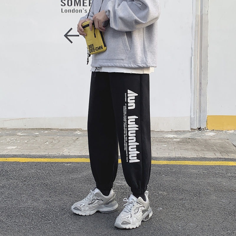 春秋夏季肥佬運動褲男寬松大碼嘻哈潮牌男裝褲子胖子工裝休閑褲男-細節圖3