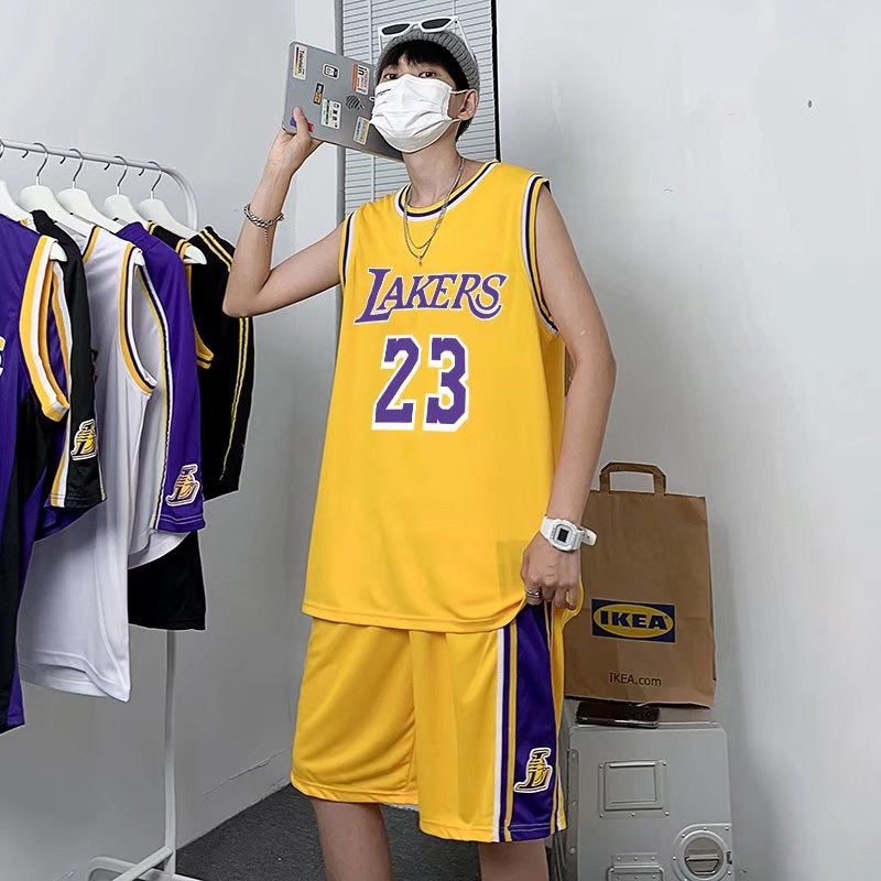 籃球運動套裝男胖子寬松加肥加大碼背心短褲休閑兩件套潮牌訓練服-細節圖8