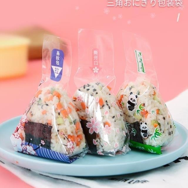 三角飯團打包袋日式三角飯團包裝袋100只食品級壽司包裝紙一次性-細節圖2