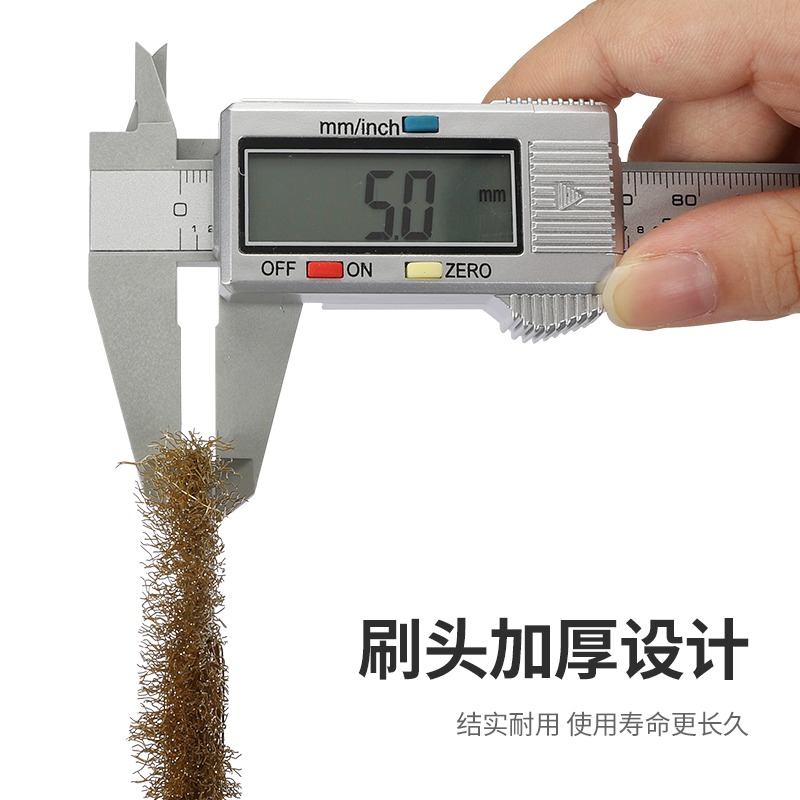 鋼絲刷清潔刷廚房燒烤爐去污除銹鐵刷子長柄工業不銹鋼銅絲刀刷子-細節圖4