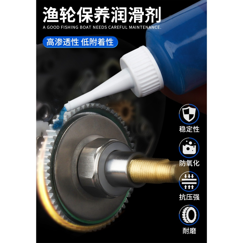 漁輪保養油路亞水滴輪專用紡車輪軸承保養油齒輪潤滑脂工具套裝-細節圖6