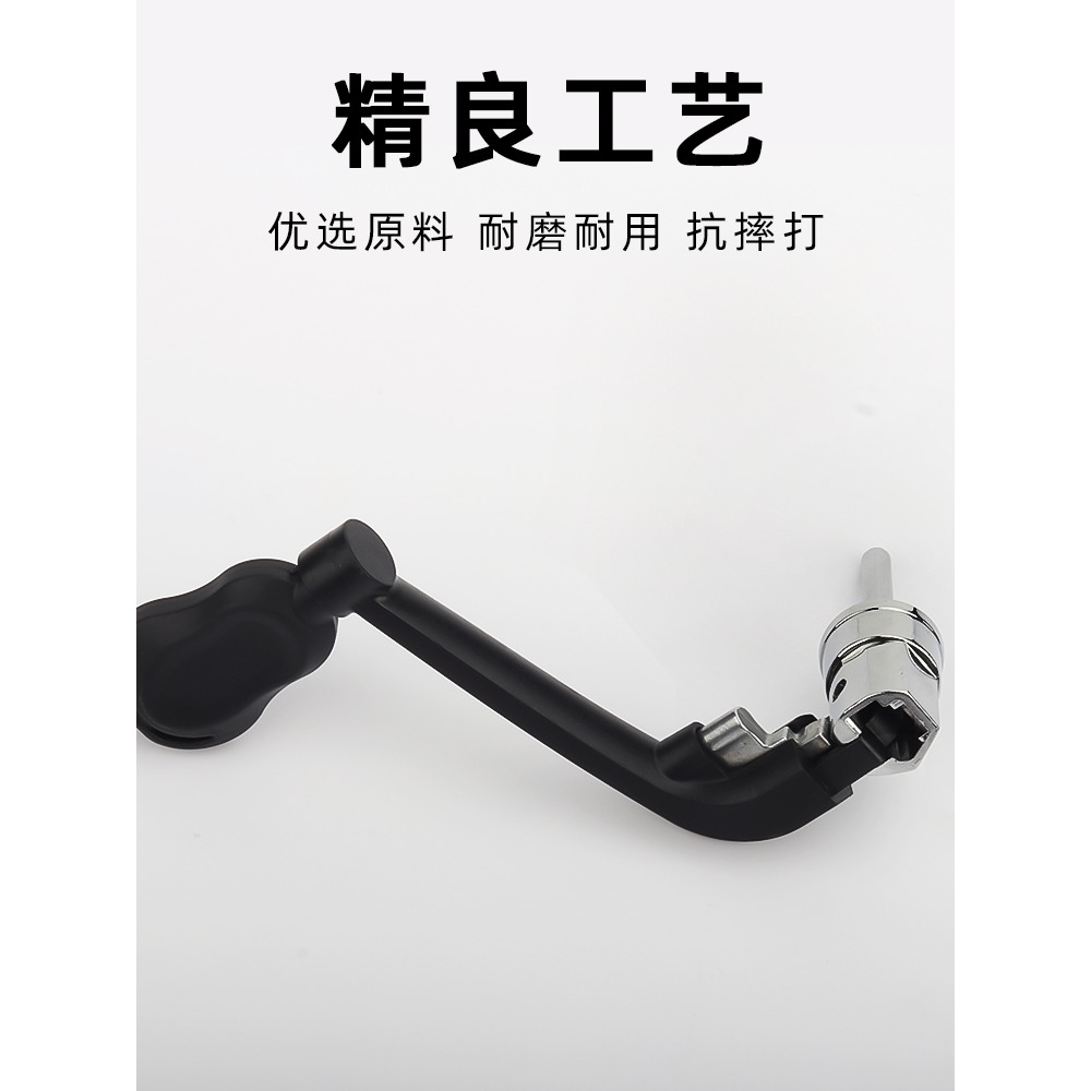 紡車輪搖臂配件海桿拋竿魚輪子金屬搖輪折疊搖把換把漁輪手柄路亞-細節圖4