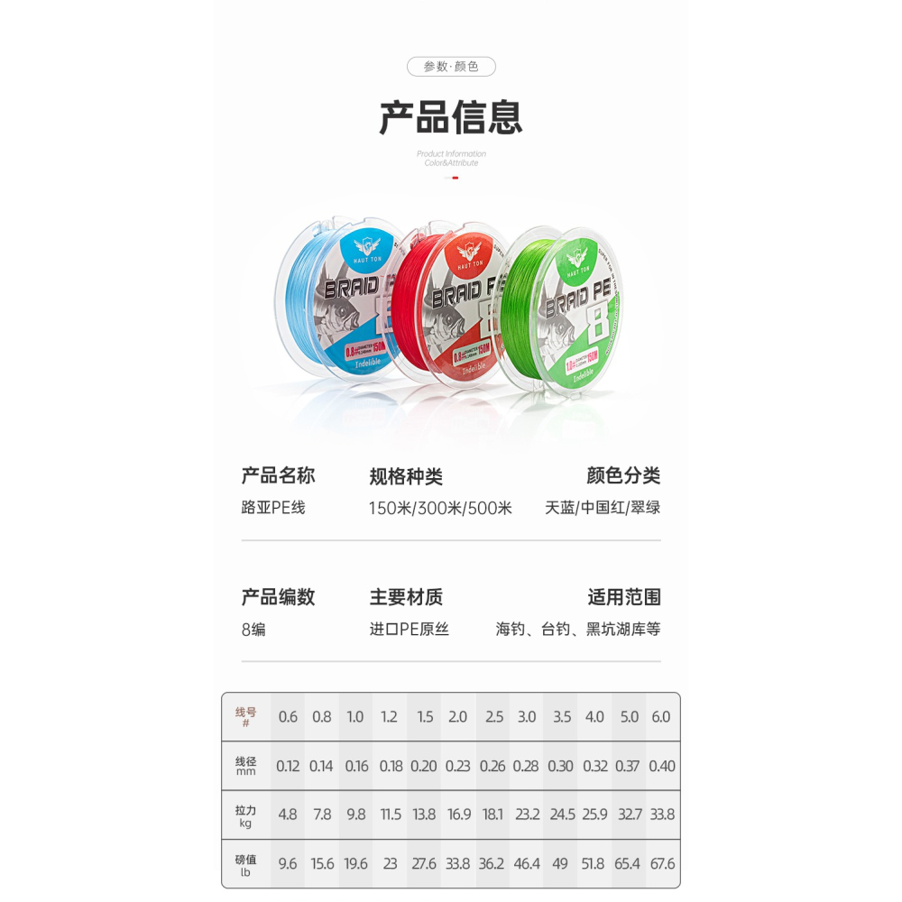 pe線500米路亞專用超順滑遠投線強拉力中國紅不褪色大力馬魚線-細節圖8