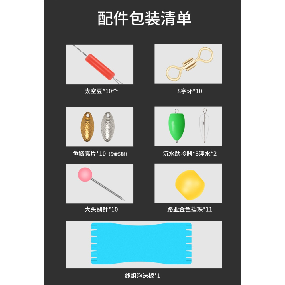 路亞線組飛蠅鉤釣組配件DIY八字環擋珠子線亮片漁具用品飛鉤微物-細節圖7