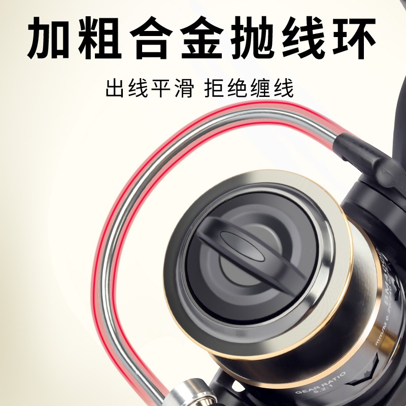 皓頓漁輪紡車輪金屬漁輪不銹鋼路亞海竿遠投輪海桿輪魚線輪魚輪-細節圖3