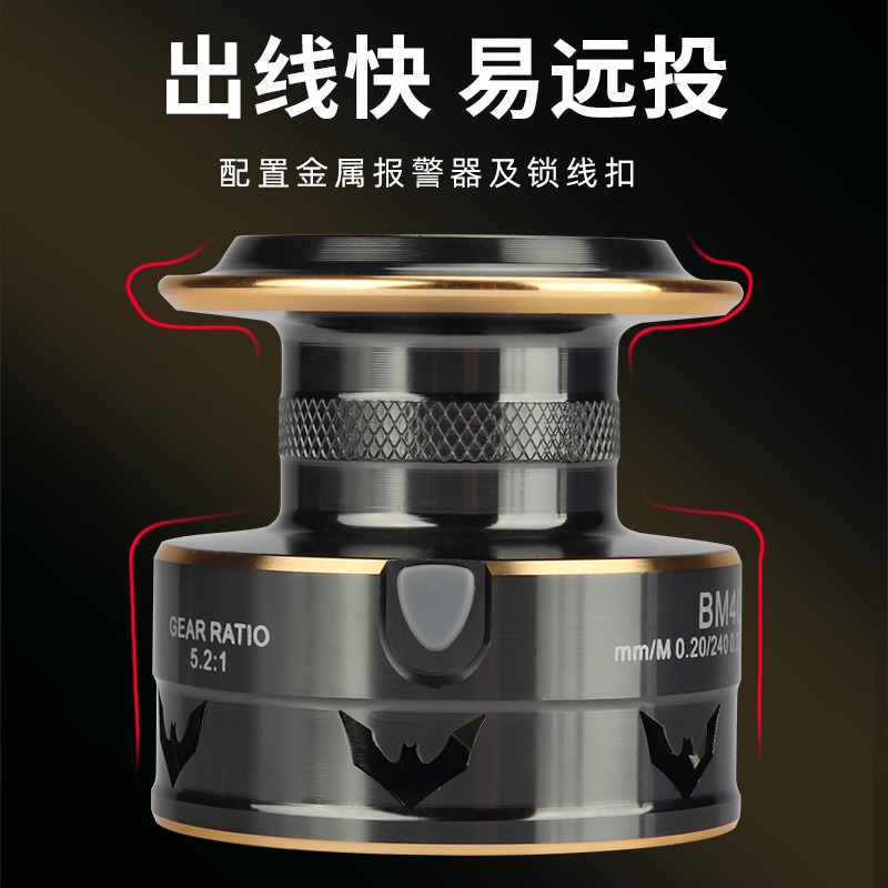 皓頓漁輪紡車輪金屬漁輪不銹鋼路亞海竿遠投輪海桿輪魚線輪魚輪-細節圖4
