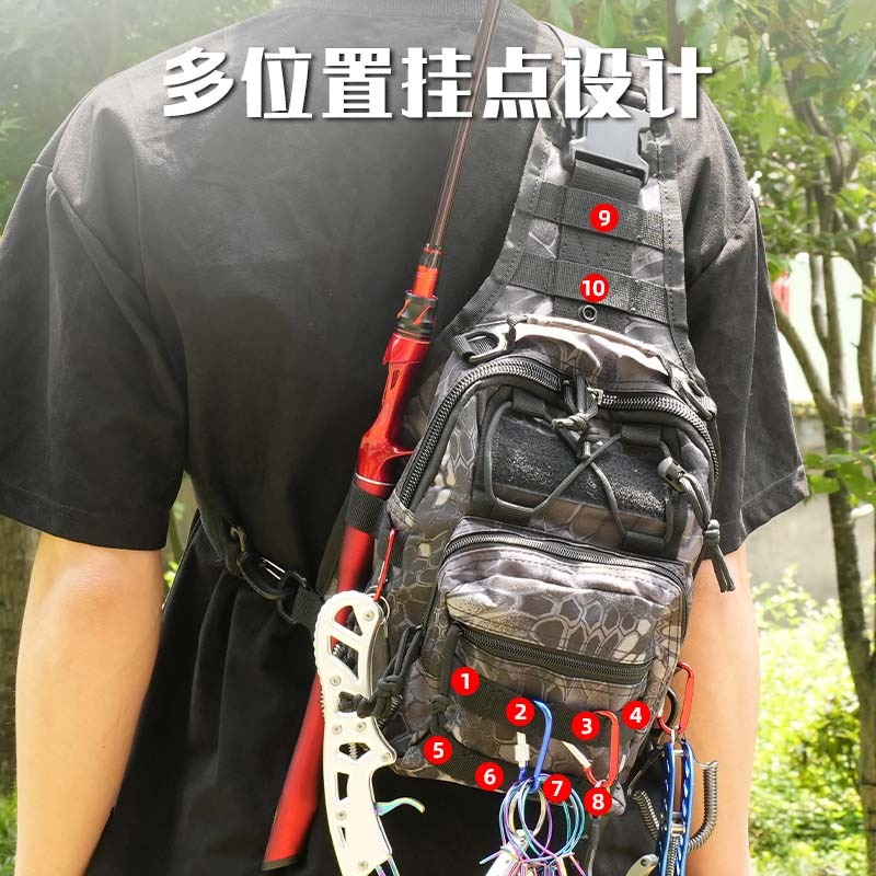 2022新款路亞腰包多功能單肩斜跨揹包路亞竿包戶外釣魚漁具路亞包-細節圖4