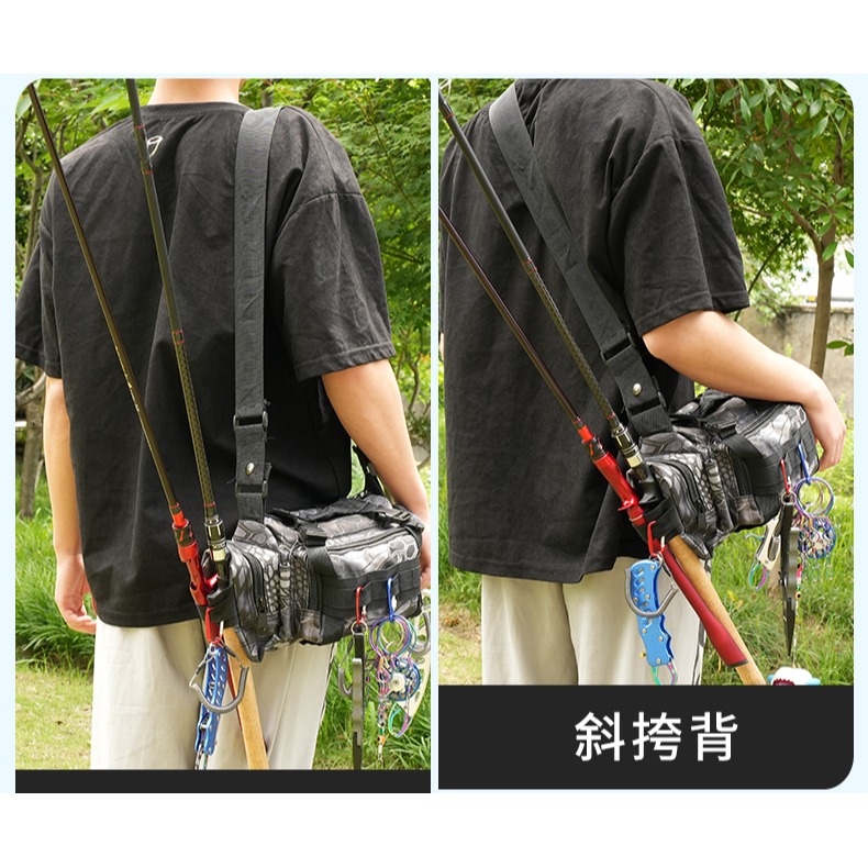 2022新款路亞腰包多功能單肩斜跨揹包路亞竿包戶外釣魚漁具路亞包-細節圖9