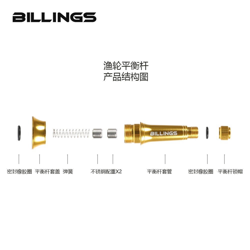 紡車輪平衡桿漁輪改裝DIY防撞通桿帶配重發燒改裝配件魚線輪搖把-細節圖3