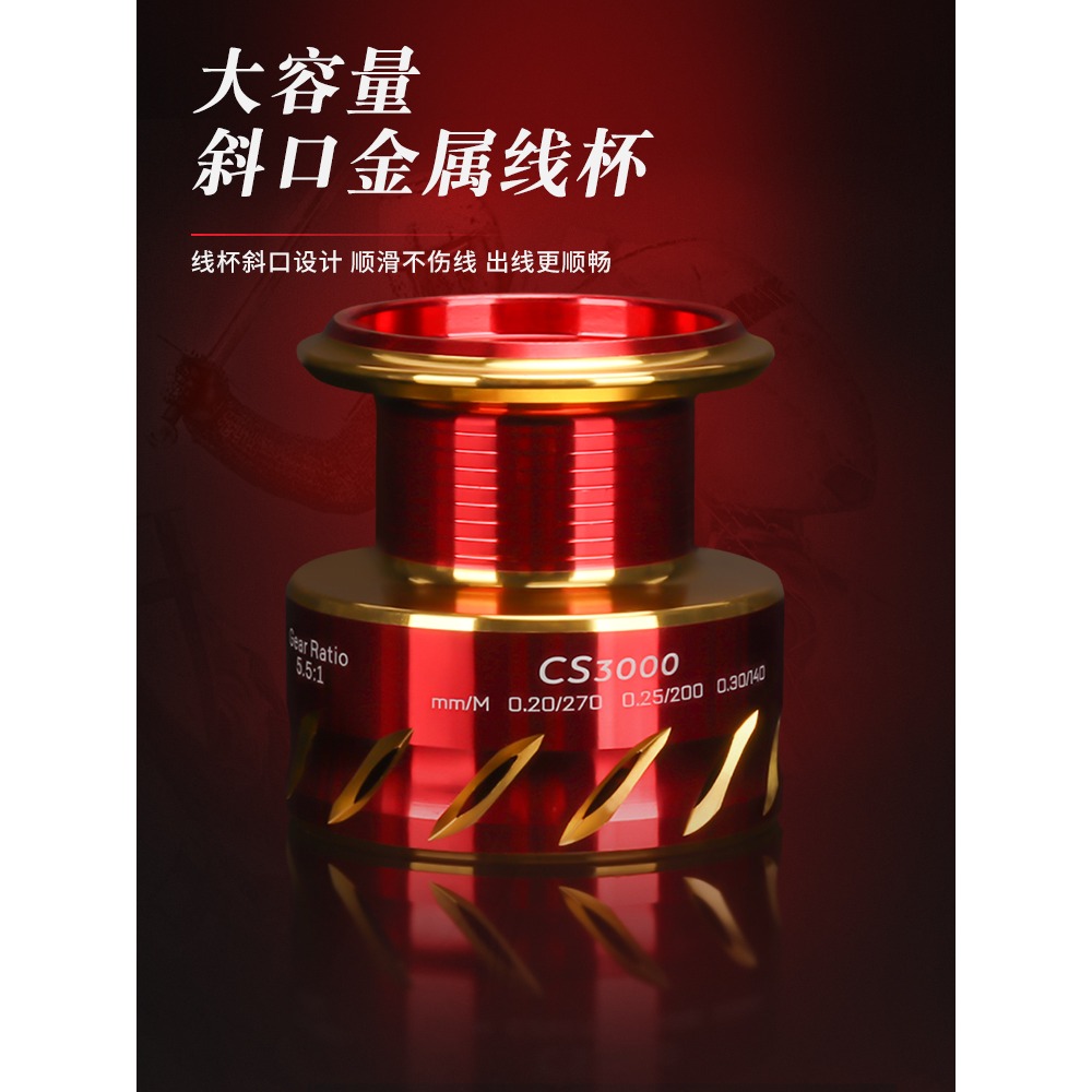 CS紡車輪金屬路亞漁輪遠投專用魚輪大全釣魚輪子海竿海桿磯釣-細節圖2