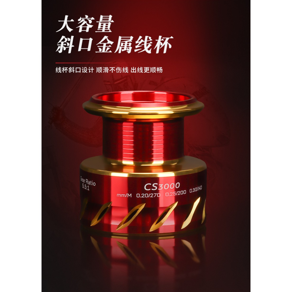 CS紡車輪金屬路亞漁輪遠投專用魚輪大全釣魚輪子海竿海桿磯釣-細節圖9