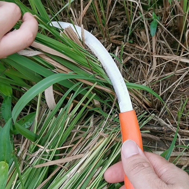 割韭菜專用刀信得利鐮刀割草刀鋸齒鐮刀農用全鋼割韭菜專用小鐮刀-細節圖3