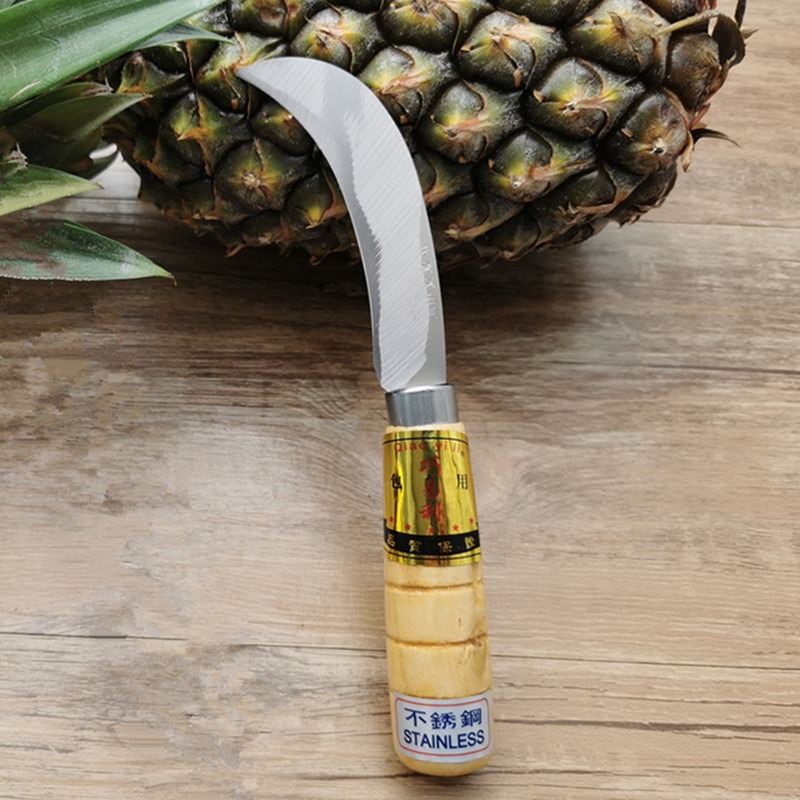 香蕉刀鳳梨刀水果彎刀不銹鋼菠蘿刀banana刀包郵割菜小彎刀弧形-細節圖6