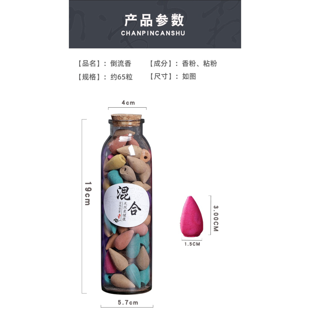 創意倒流香粒室內香薰塔香流雲觀賞老山檀香艾草衛生間除臭除味香-細節圖8