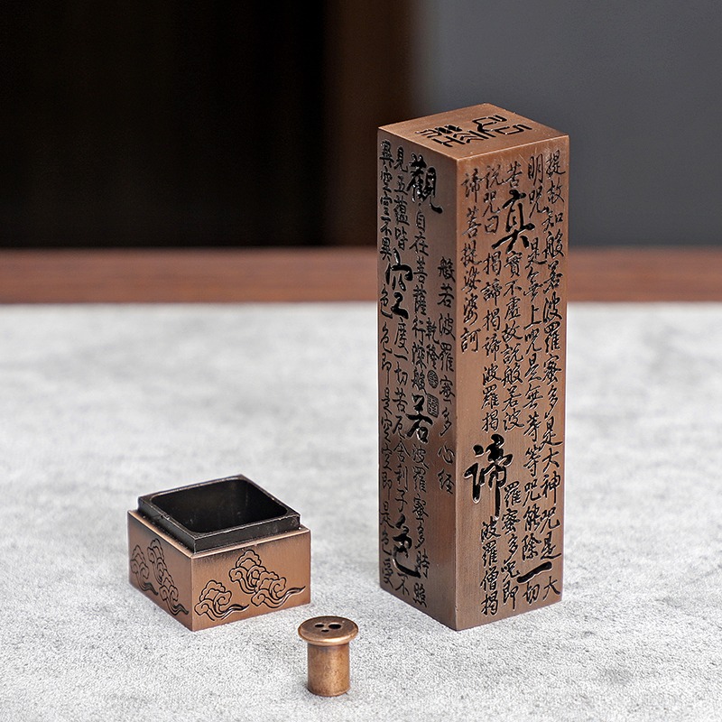 合金心經線香爐檀沉臥香插香爐線香爐家用室內立式創意茶道爐擺件-細節圖2