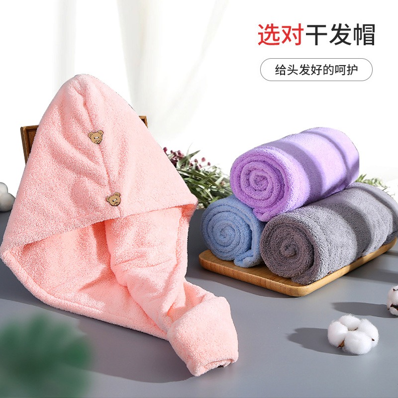雙層加厚幹發帽女超強吸水速幹2022新款浴帽神器擦頭發毛巾包頭巾-細節圖2