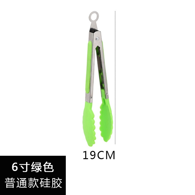 廚房硅膠食品夾子不銹鋼燒烤夾牛排菜油炸食物夾防燙耐高溫食品級-細節圖6