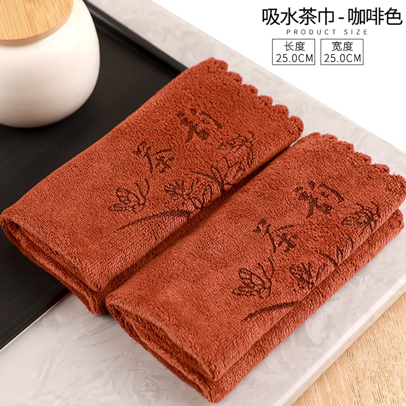 茶巾布吸水高檔中式小號茶桌茶臺專用吸水毛巾抹布茶巾墊茶布茶巾-細節圖7