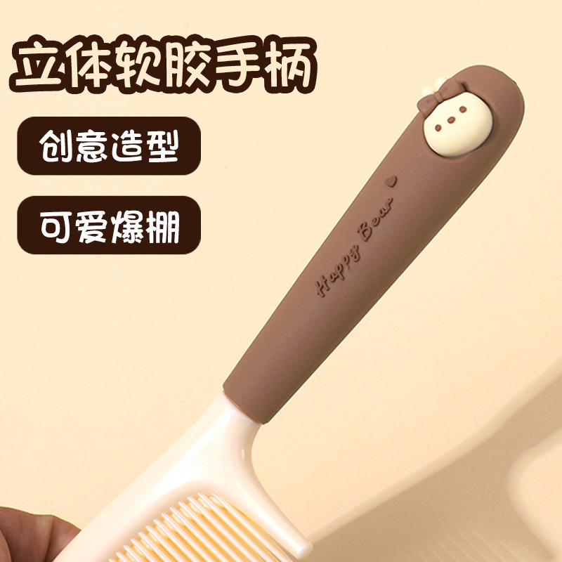 卡通軟膠手柄梳女士美發梳便攜防靜電順發梳可愛少女不傷頭皮梳子-細節圖3