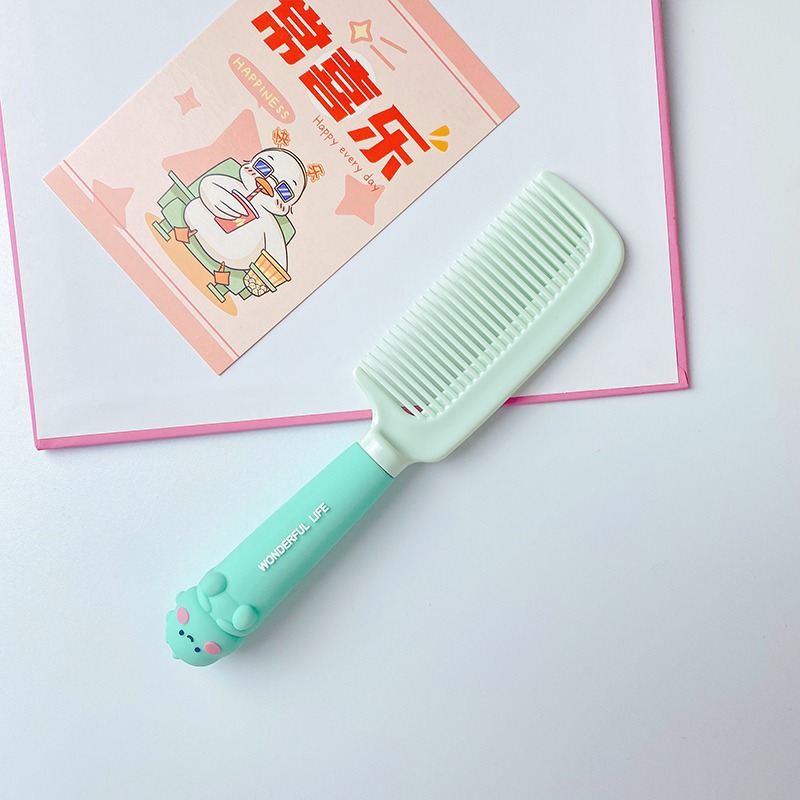 卡通軟膠手柄梳女士美發梳便攜防靜電順發梳可愛少女不傷頭皮梳子-細節圖10
