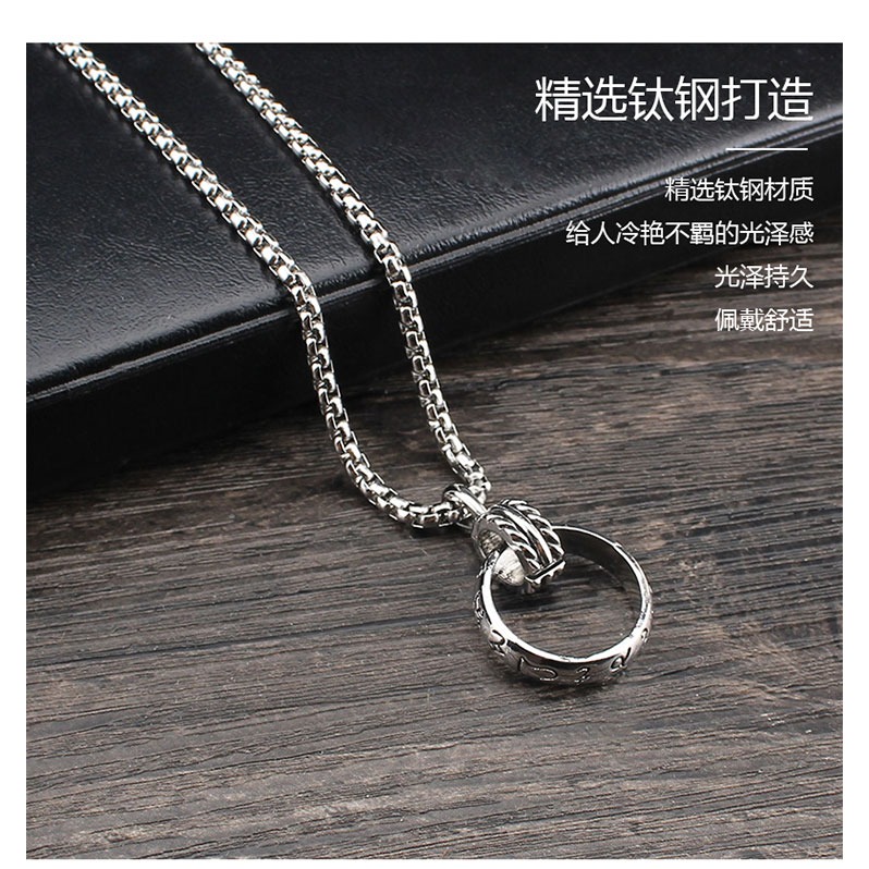 字符戒指圈項鏈男潮酷嘻哈簡約百搭長款毛衣鏈女衣服掛件飾品配飾-細節圖9