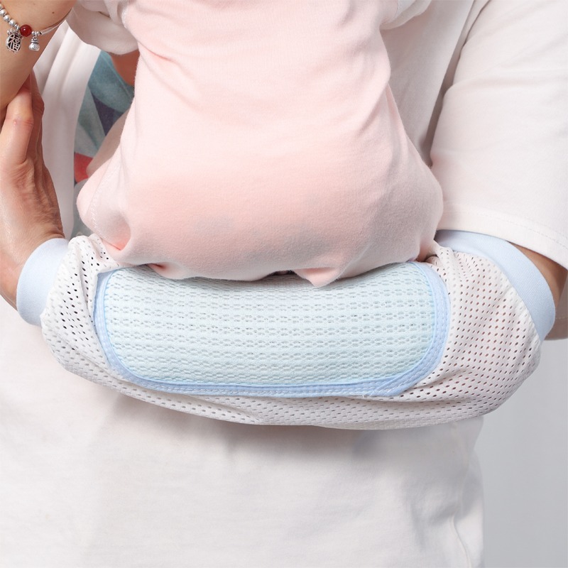 媽媽手臂涼席抱娃餵奶手臂墊冰絲哺乳袖套手臂枕嬰兒寶寶哄睡神器-細節圖4