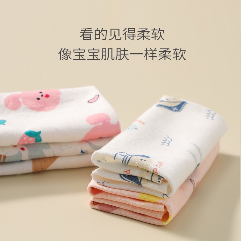 寶寶口水巾純棉餵奶手帕手新生兒用品嬰兒超柔軟洗臉毛巾小方巾-細節圖2