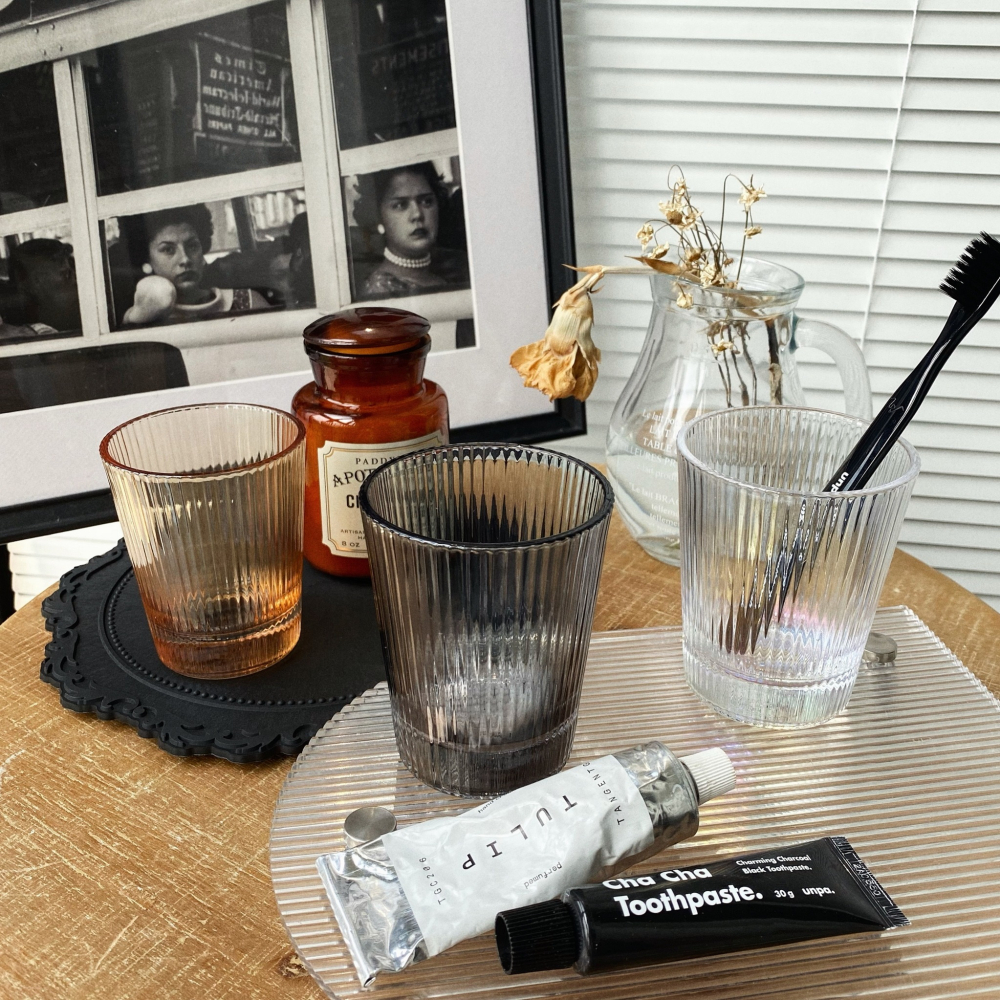 livingbank北歐炫彩玻璃漱口杯ins復古琥珀刷牙杯小眾情侶洗漱杯-細節圖3