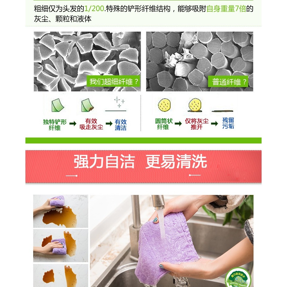 抹布廚房用品家務清潔巾吸水加厚不掉毛刷碗巾擦桌子不沾油洗碗布-細節圖9