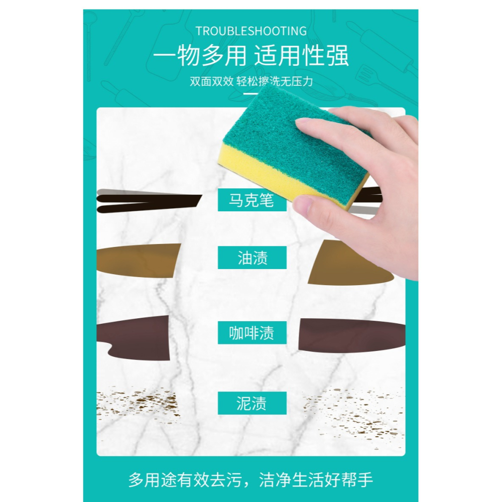 洗碗海綿擦百潔布清潔去污洗碗布廚房用品刷碗刷鍋神器洗鍋海綿塊-細節圖8