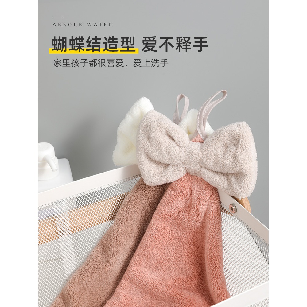 擦手巾掛式吸水加厚可愛廚房衛生間兒童家用柔軟韓國搽手帕毛巾-細節圖2