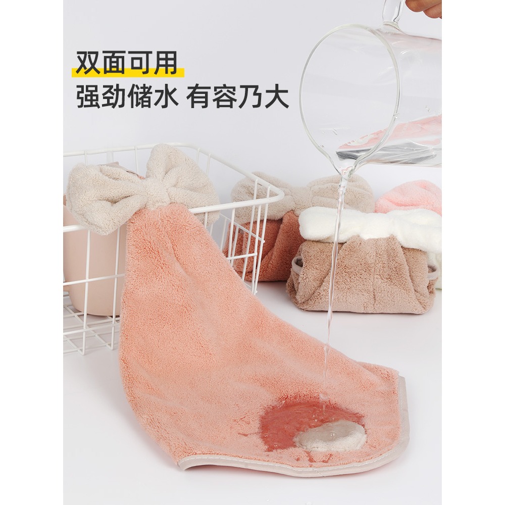 擦手巾掛式吸水加厚可愛廚房衛生間兒童家用柔軟韓國搽手帕毛巾-細節圖4