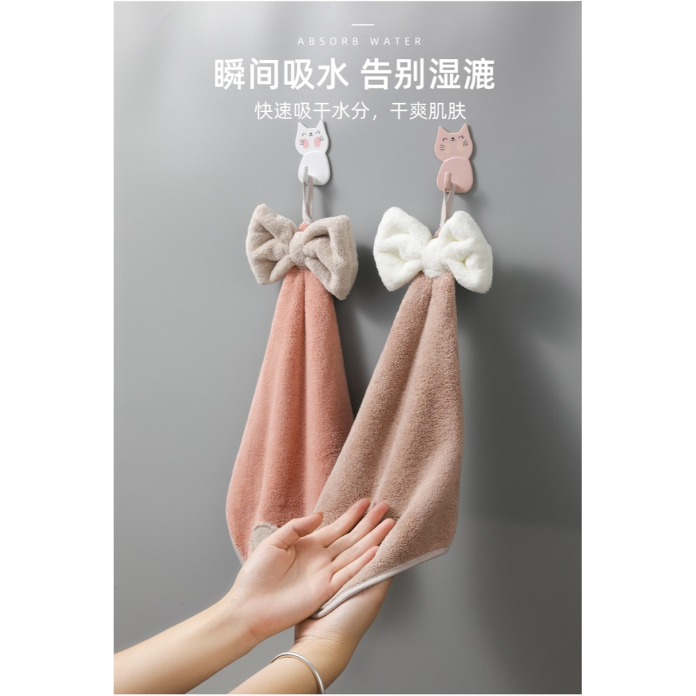 擦手巾掛式吸水加厚可愛廚房衛生間兒童家用柔軟韓國搽手帕毛巾-細節圖9