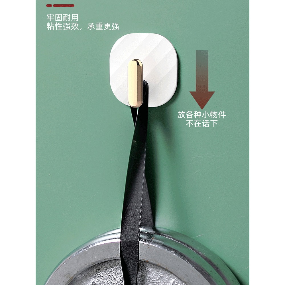掛鉤免打孔強力粘貼承重粘膠門後衛生間墻壁廚房鑰匙無痕衣服粘鉤-細節圖3
