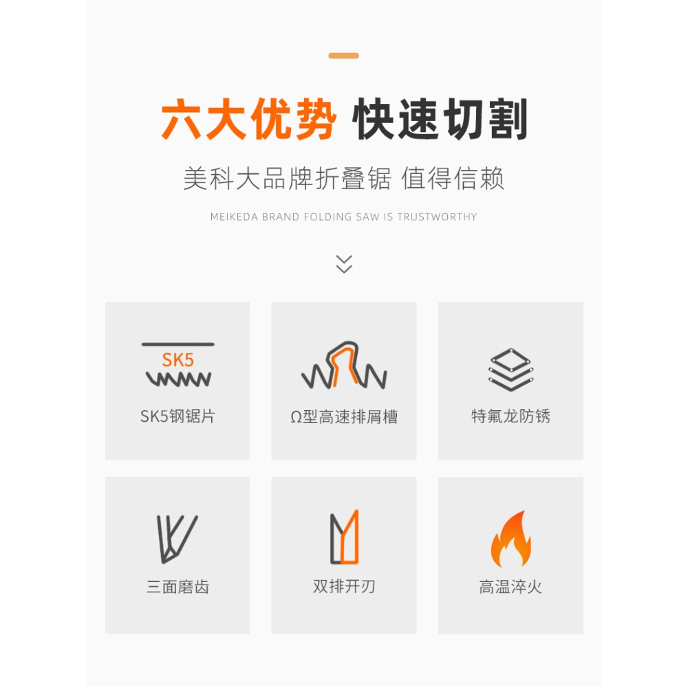 鋸子家用小型手持折疊鋸園林果樹戶外手鋸伐木鋸木神器快速手工鋸-細節圖7
