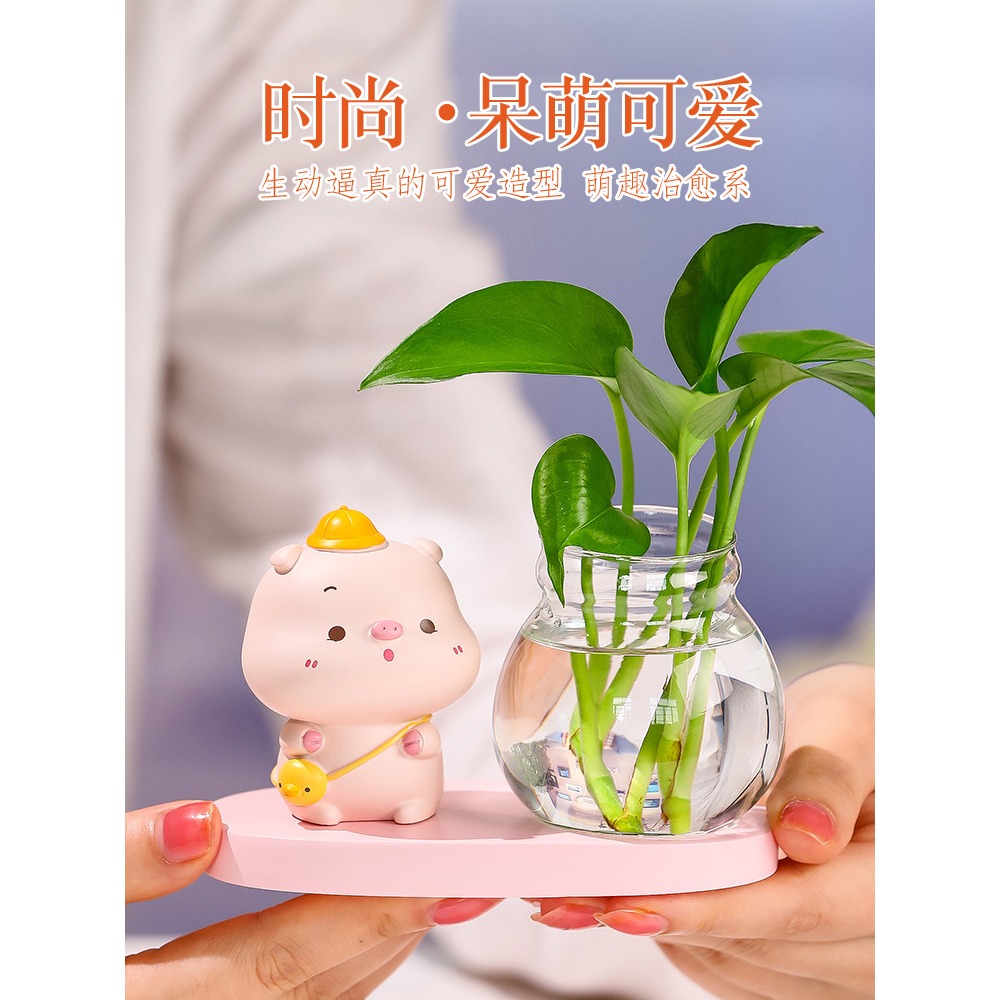 可愛小豬擺件創意辦公室桌面小擺設卡通裝飾品生日禮物情人節禮物-細節圖5